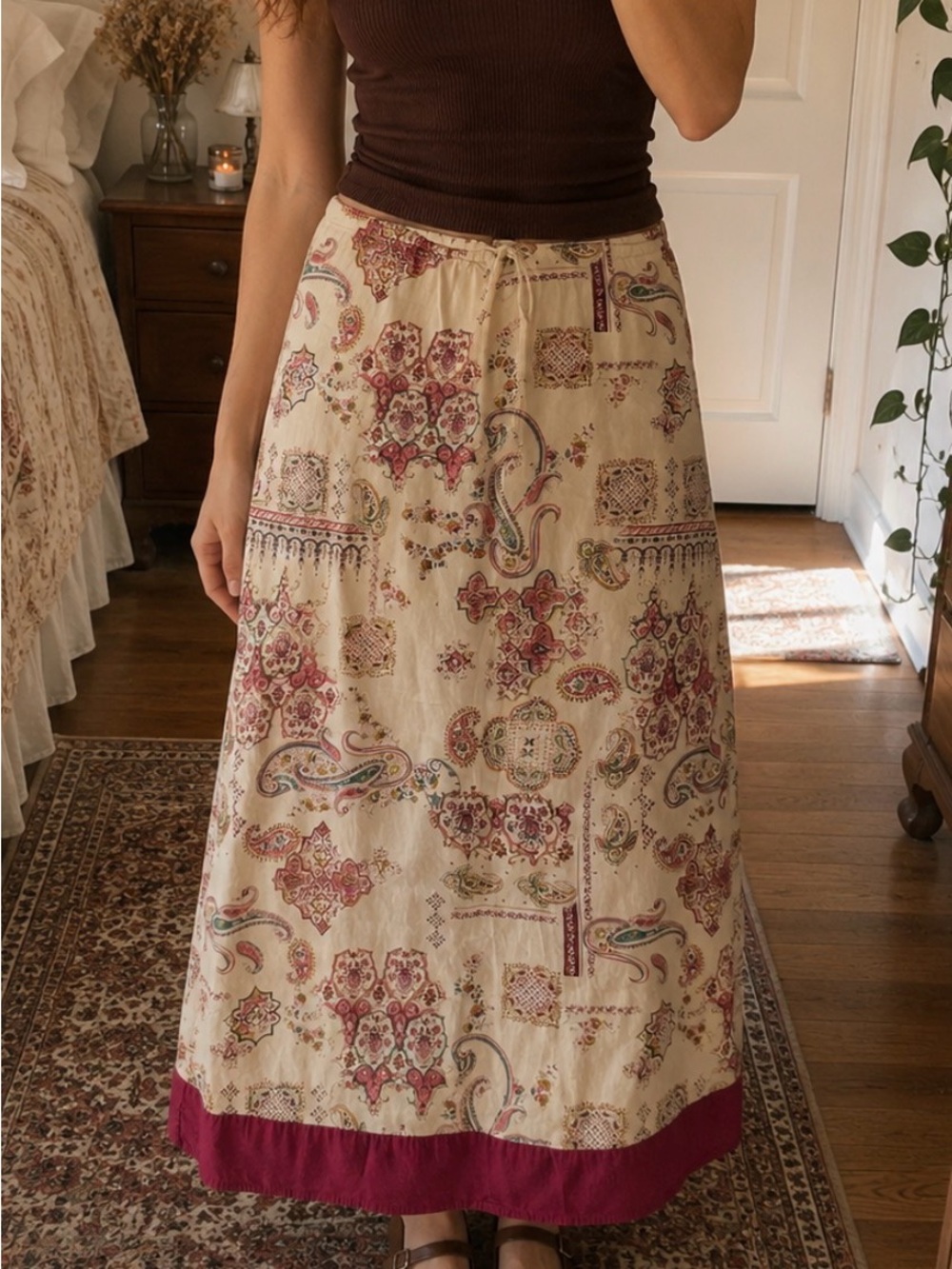 Vintage Delia’s Paisley Midi Skirt | Made in USA | Y2K Boho